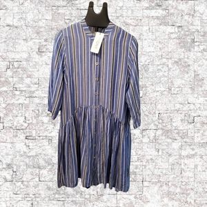 Peony dress 3XL stripes with metallic highlight NWT